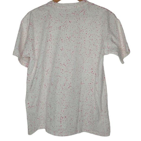 Vintage The Body Co Unisex 2XL Single Stitch T Shirt Geometric Paint Splash Pink - Picture 4 of 11